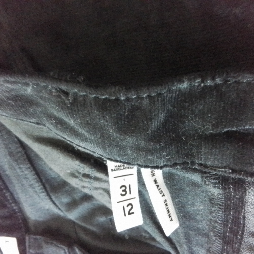 LOFT Black velvet corduroy